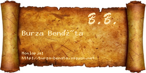 Burza Benáta névjegykártya